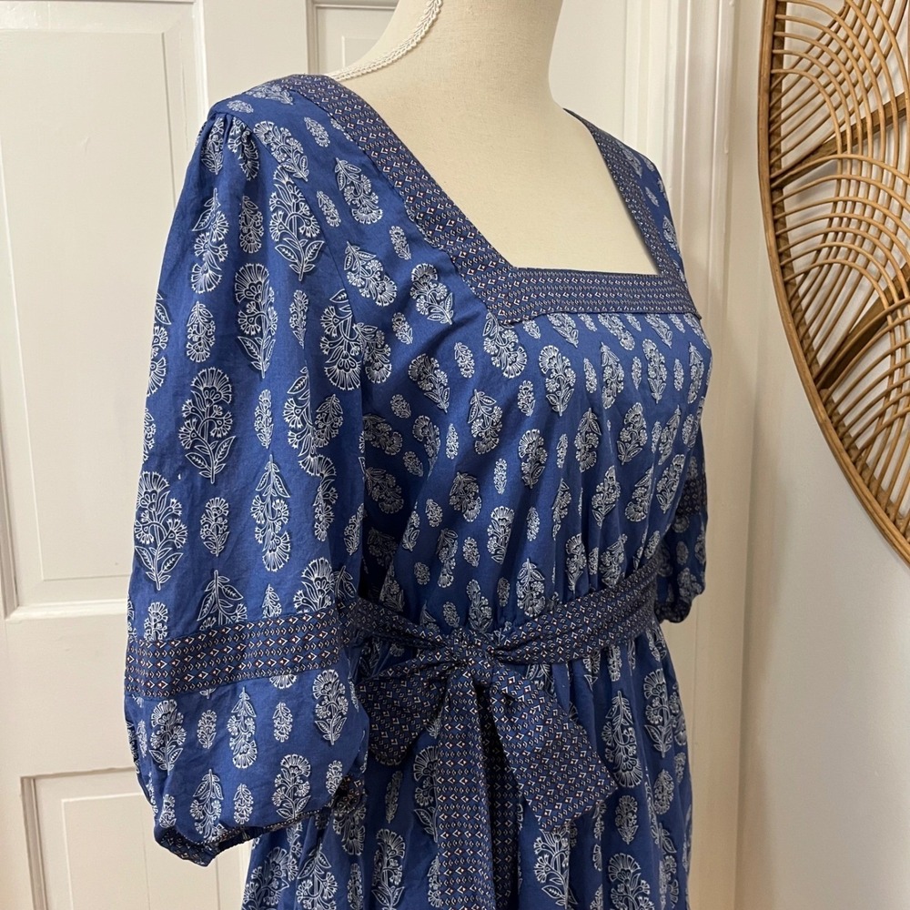 a loves a Sz M‎ Puff Sleeve Mixed Print Cottagecore Boho Prairie Dress Cotton